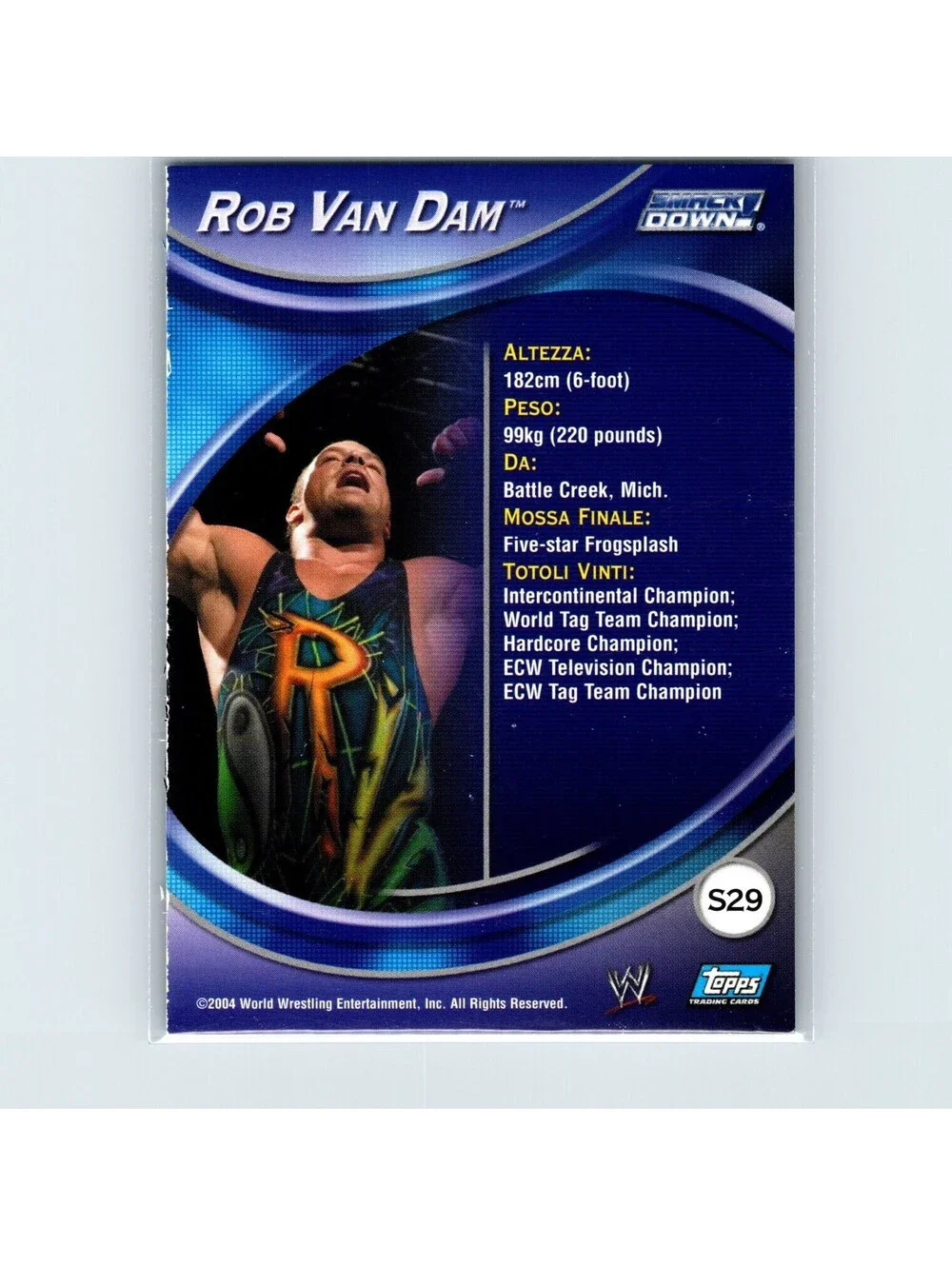 2004 Topps WWE RAW & SmackDown Apocalypse Rob Van Dam #S29 Foil